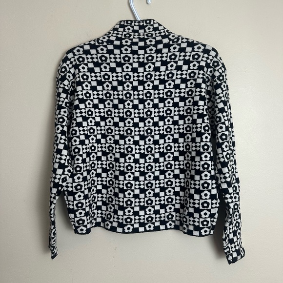 Maeve Black White Knit Sweater XXS Anthropologie Geometric Pattern Pullover - Picture 6 of 6